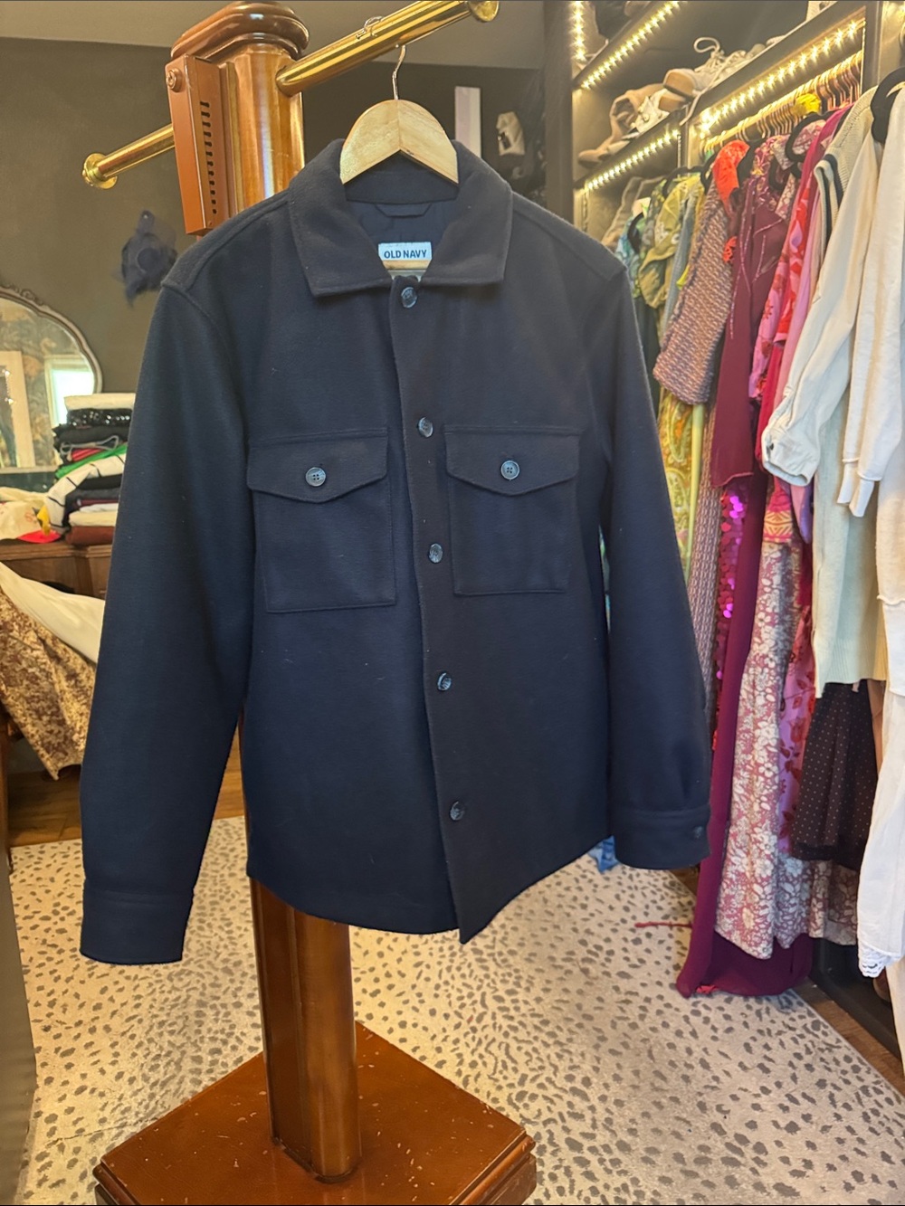 Old Navy Men's Navy Button-Front Field Jacket